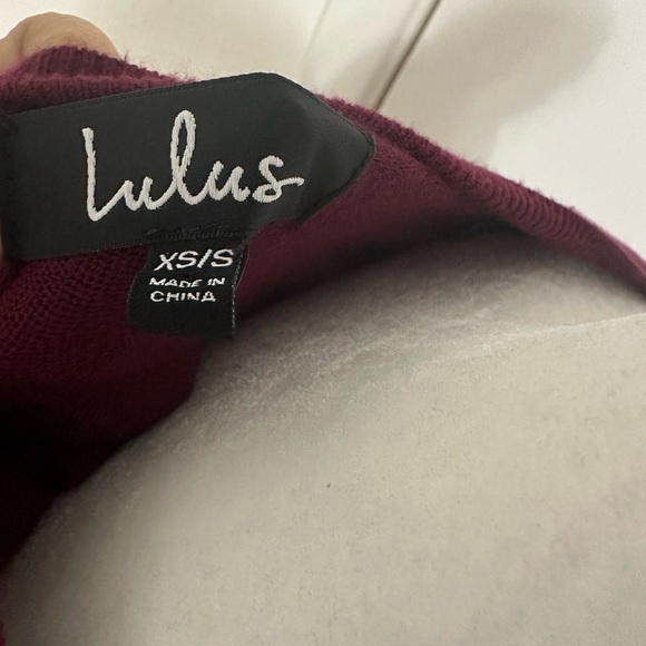 Lulus V-Neck oversized maroon pullover tunic NWT Lounge Cozy Casual Women’s xs/s - Picture 3 of 6